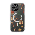 Christmas Candy Pattern Clear Magnetic Phone Case — Impact-Resistant Holiday Design