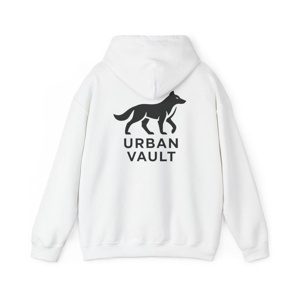 Urban Vault Wolf Logo Hoodie — Minimal Streetwear Pullover