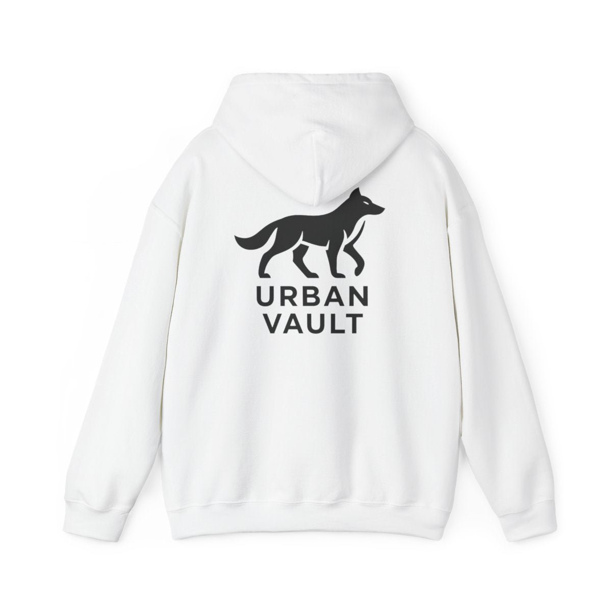 Urban Vault Wolf Logo Hoodie — Minimal Streetwear Pullover