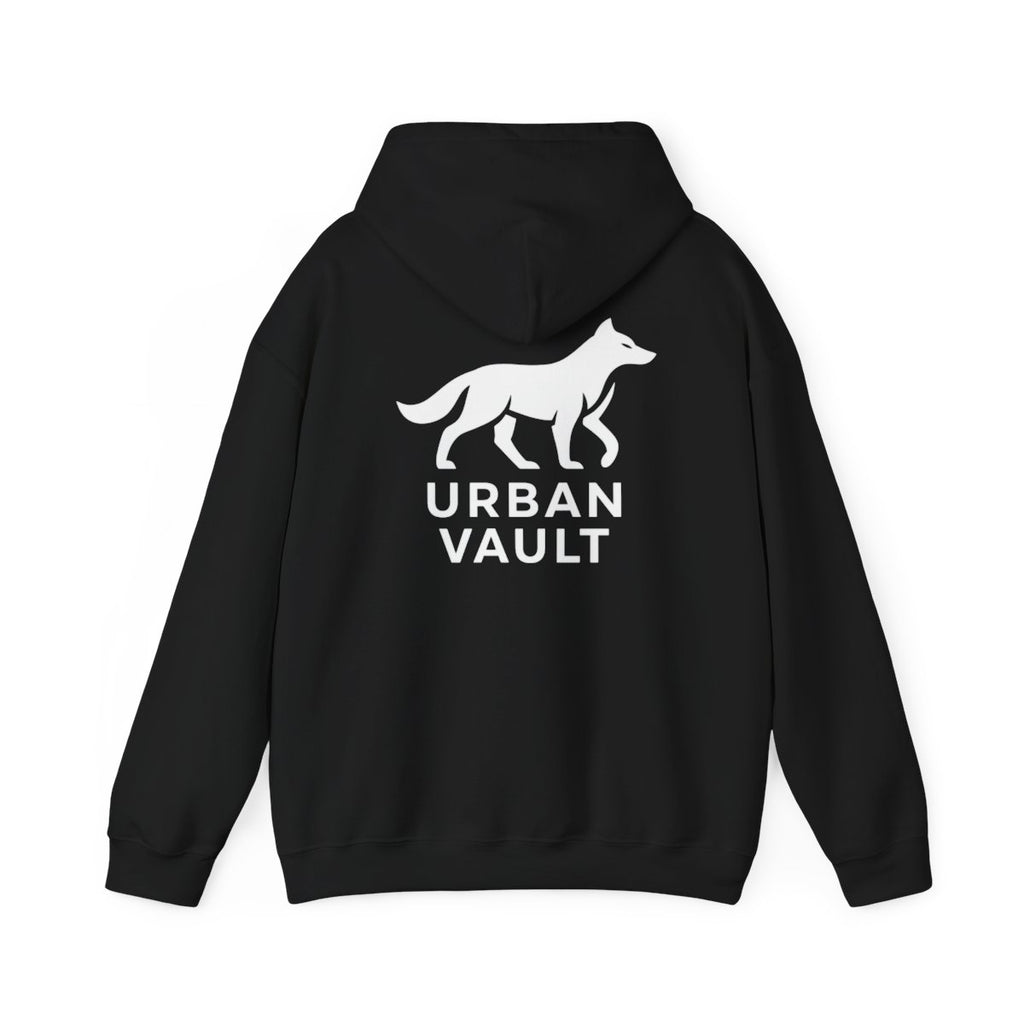Urban Vault Wolf Logo Hoodie — Minimal Streetwear Pullover