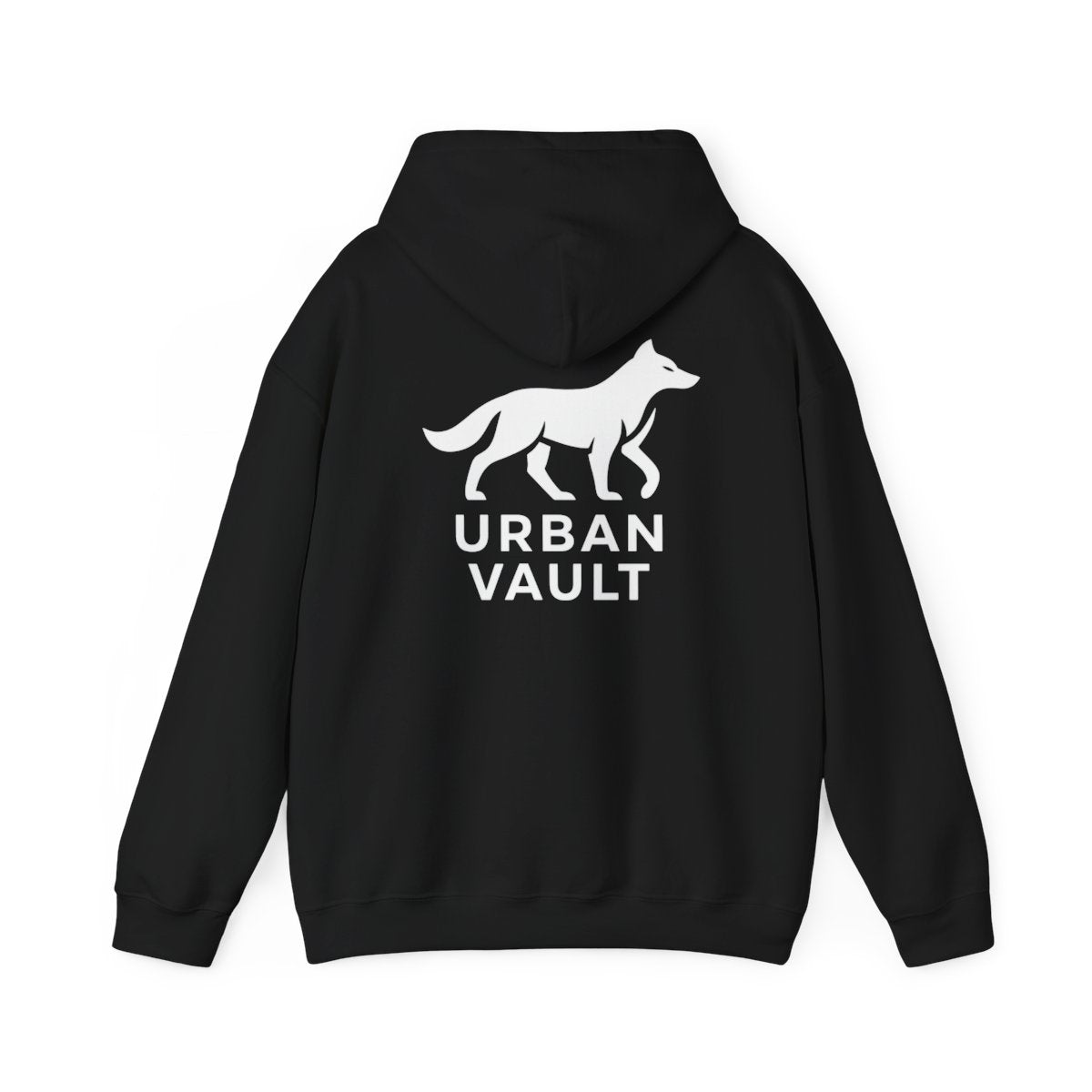 Urban Vault Wolf Logo Hoodie — Minimal Streetwear Pullover
