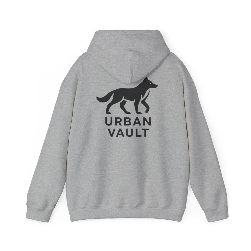 Urban Vault Wolf Logo Hoodie — Minimal Streetwear Pullover