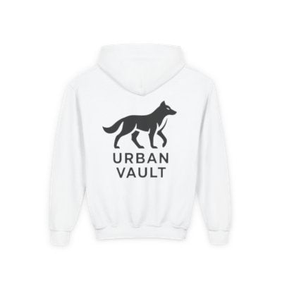 Youth Hoodie — Urban Vault Wolf Logo Pullover (UVC Left Chest)