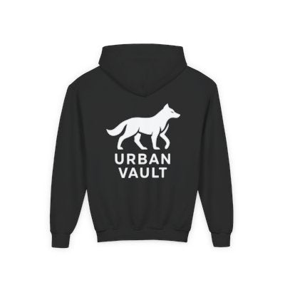 Youth Hoodie — Urban Vault Wolf Logo Pullover (UVC Left Chest)