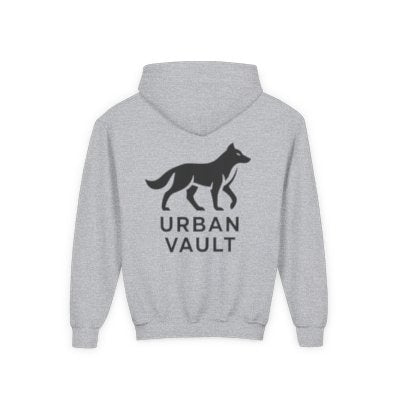 Youth Hoodie — Urban Vault Wolf Logo Pullover (UVC Left Chest)